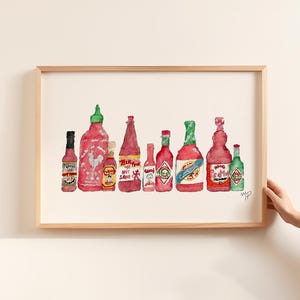 Hot Sauce Watercolor Print: Spicy Food Art (Digital Download) image 5