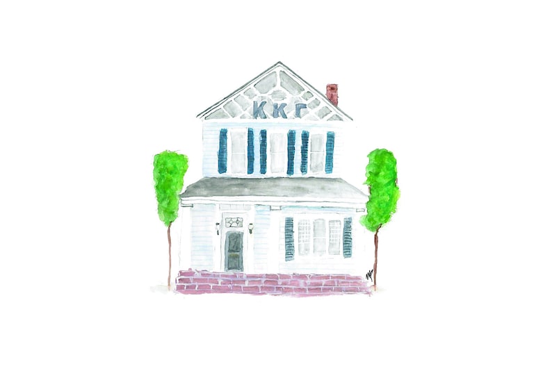 Tulane University Sorority House Watercolor Digital Download Print