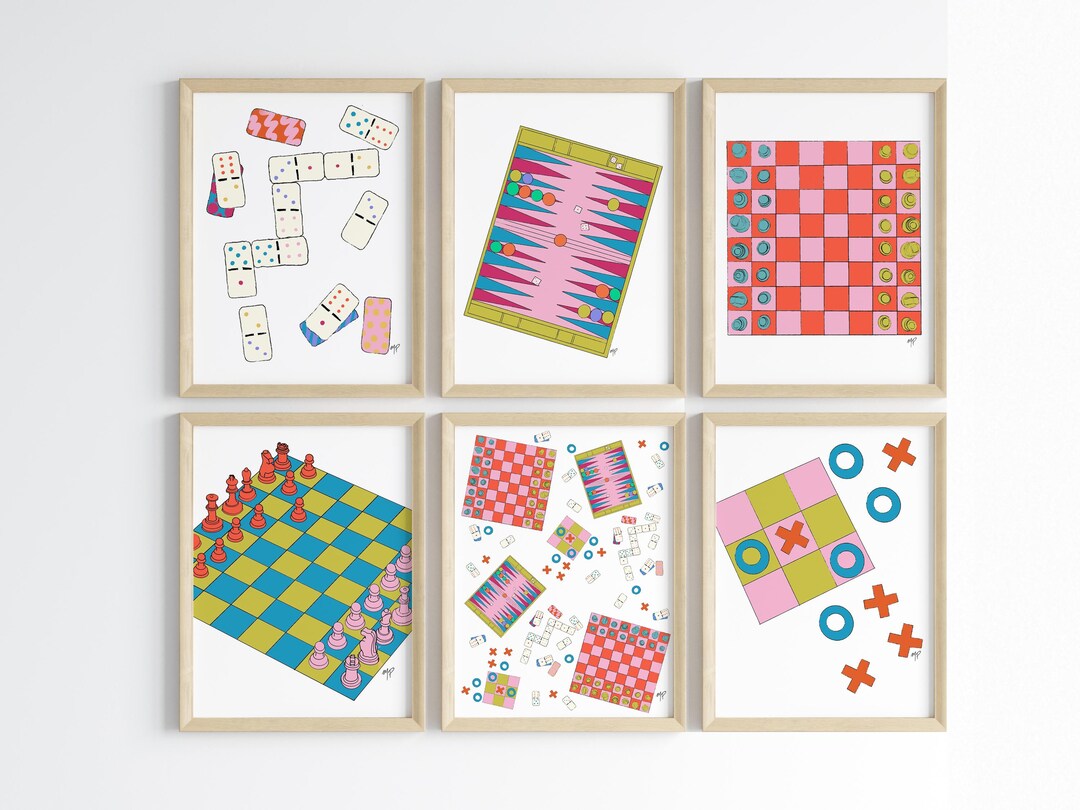 Board Game Art Print Set: Colorful Kids Room Decor (digital Download ...