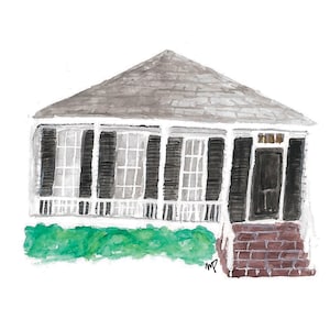 Tulane University Sorority House Watercolor Digital Download Print | Pi Beta Phi | Downloadable Wall Art | home decor | Handmade Art