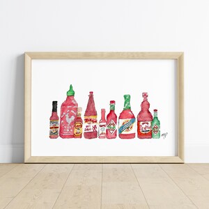 Hot Sauce Watercolor Print: Spicy Food Art (Digital Download) image 6
