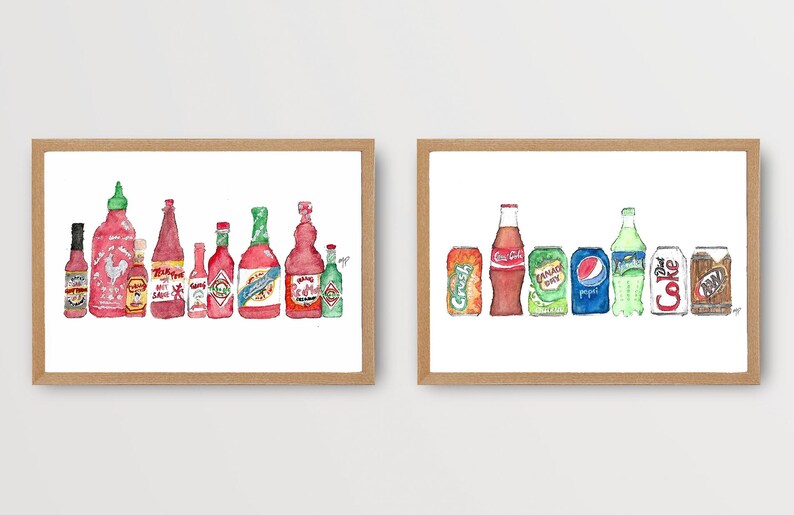 Hot Sauce Watercolor Print: Spicy Food Art (Digital Download) image 7