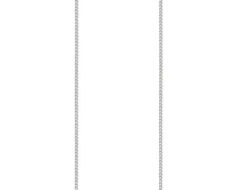 9ct white gold 0.5mm diamond cut curb chain 16"/40cm - 18"/45cm - 20"/50cm chain