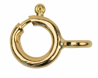 9ct gold 5mm open bolt ring fastener - clasps gold jewellery making fastener x 1