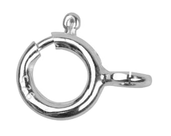 Silver bolt ring 5mm 6mm 7mm 8mm  fastener open easy fit sterling silver clasp