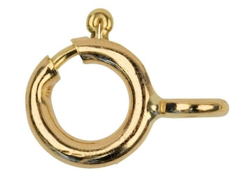 9ct gold - 7mm open bolt ring fastener -