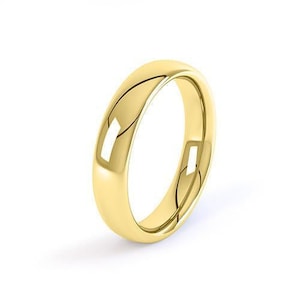 9ct yellow gold court style wedding ring - 2mm