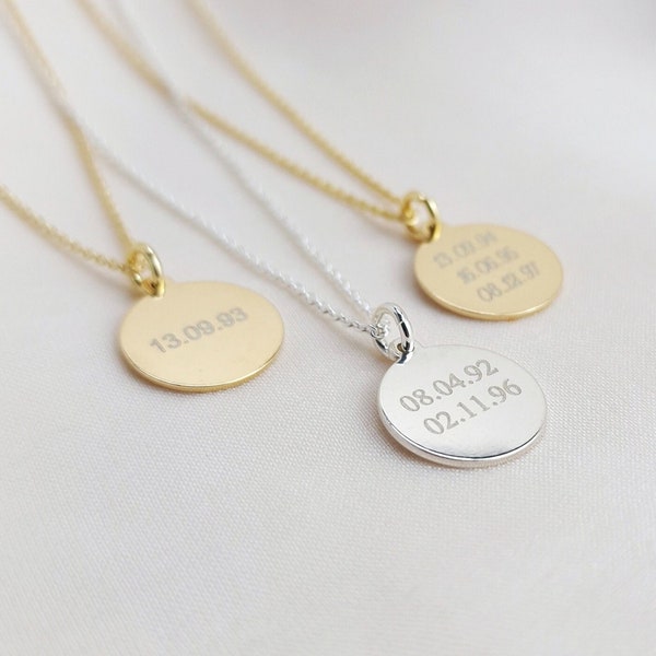 Anniversary Date Necklace, Personalised Necklace, Wedding Date Necklace, Custom Necklace, Couples Necklace, Gift For Wife, Girlfriend Gift