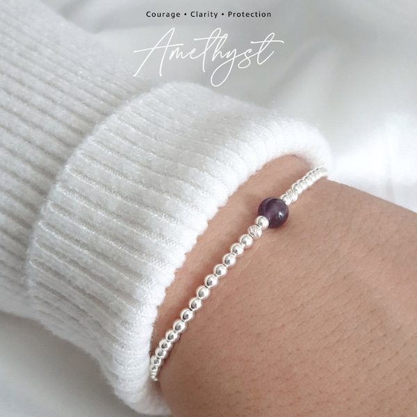 Amethyst Bracelet, Crystal Bracelet, Gemstone Bracelet, Bracelets For Women, Crystal Healing, Crystal Jewellery, Gift For Her