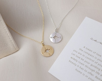 Compass Necklace, Compass Jewellery, Necklaces for Women, Bridesmaid Gift, Gift for Her, Birthday Gift, Dainty Necklace