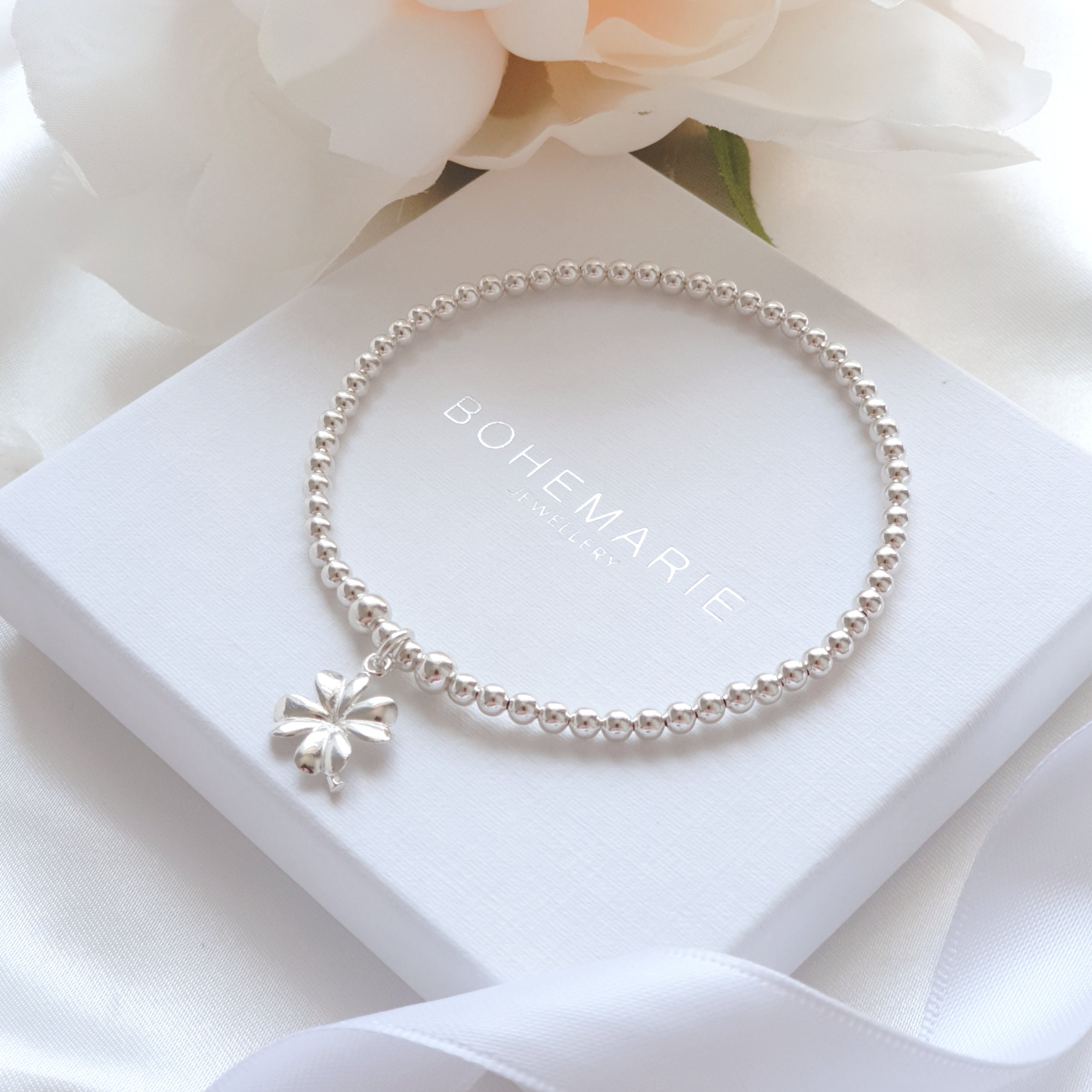 Pulsera de trébol de plata esterlina pulseras para mujer Etsy