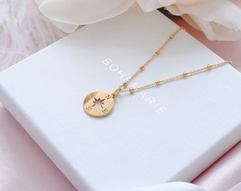 Compass Necklace in Silver or Gold, Satellite Necklace, Satellite Chain, Compass Jewellery, Necklaces for Women, Gift for Her, Birthday Gift