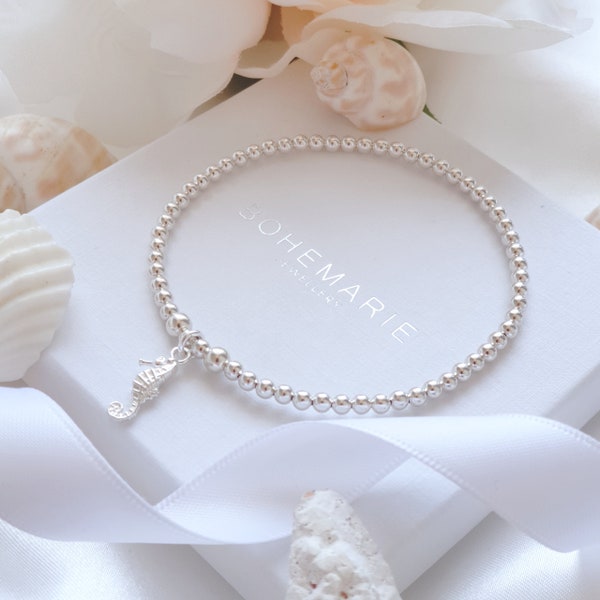 Sterling Silver Seahorse Bracelet, Bracelets for Women, Seahorse Jewellery, Best Friend Gift, Gift for Her, Birthday Gift