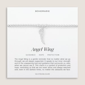 Sterling Silver Angel Wing Bracelet, Bracelets for Women, Angel Wing Jewellery, Memorial Bracelet, Remembrance Gift, Guardian Angel