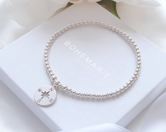 Sterling Silver Compass Bracelet, Bracelets for Women, Compass Jewellery, Best Friend Gift, Gift for Her, Birthday Gift