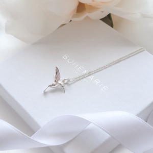 Sterling Silver Hummingbird Necklace, Hummingbird Jewellery, Necklaces for Women, Bridesmaid Gift, Gift for Her, Birthday Gift, Dainty