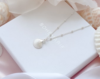 Shell Necklace in Silver or Gold, Satellite Necklace, Satellite Chain, Shell Jewellery, Necklaces for Women, Gift for Her, Birthday Gift