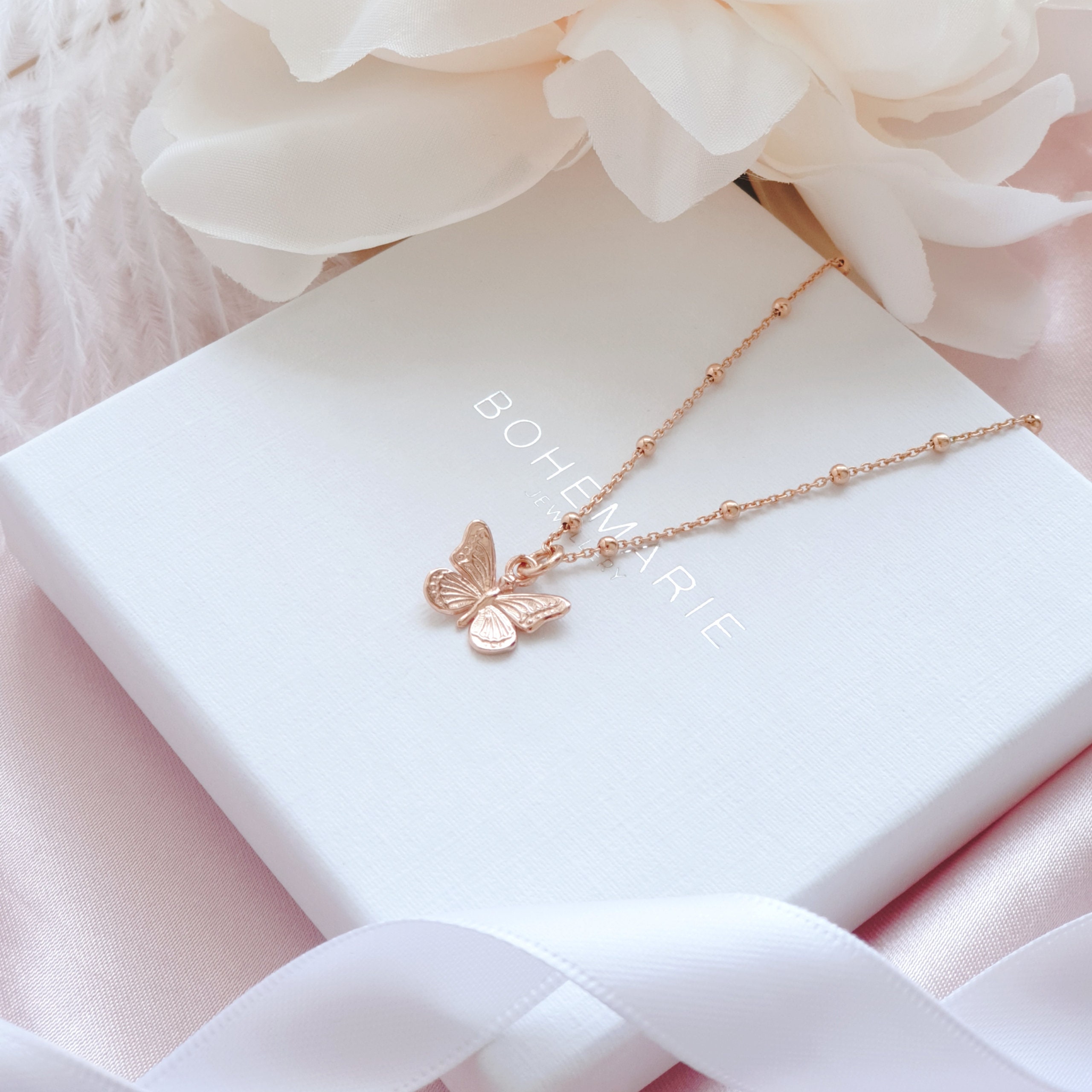Rose gold hotsell butterfly jewelry