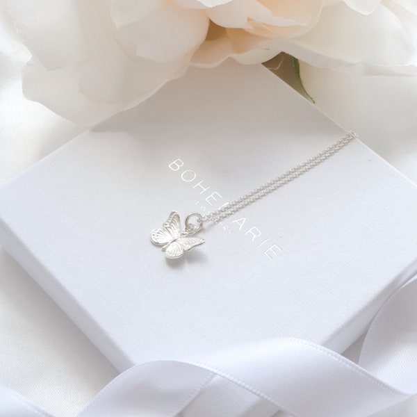 Sterling Silver Butterfly Necklace, Butterfly Jewellery, Necklaces for Women, Bridesmaid Gift, Gift for Her, Birthday Gift, Dainty