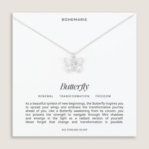 Sterling Silver Butterfly Necklace, Necklaces For Women, Minimalist Necklace, Dainty Necklace, Butterfly Jewellery Gift, Gift For Her