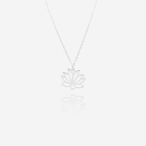 Sterling Silber Lotus Blume Halskette für Frauen, Lotus Blume Schmuck, Yoga Halskette, neue Anfänge, Lotus Blume Geschenk für Freund