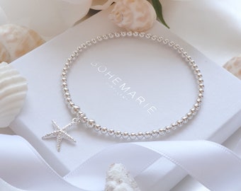 Sterling Silver Starfish Bracelet, Bracelets for Women, Starfish Jewellery, Best Friend Gift, Gift for Her, Birthday Gift