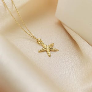 18k Gold Plated Starfish Necklace For Women, Dainty Gold Necklace, Minimalist Starfish Jewellery, Pendant Necklace, Gifts For Women