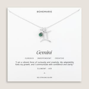 Sterling Silver Gemini Necklace, Zodiac Necklace, Star Sign Necklace, Astrology, Gemini Jewellery, Zodiac Jewellery, Gemini Gifts
