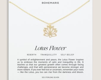 18k Gold Plated Lotus Flower Necklace, Necklaces For Women, Minimalist Necklace, Dainty Necklace, Lotus Flower Jewellery Gift, Gift For Her