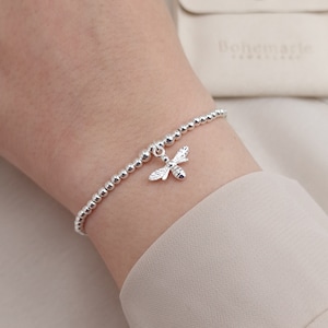 Sterling Silver Bee Bracelet for Women, Bee Jewellery, Friendship Bracelet, Best Friend Gift, Gift for Women, Birthday Gift