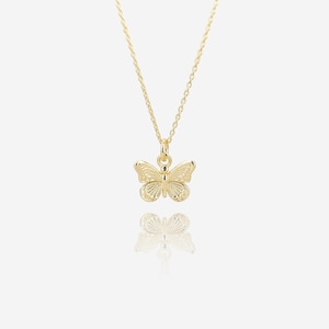 18k Gold Plated Butterfly Necklace For Women, Dainty Butterfly Necklace, Minimalist Butterfly Jewellery, Butterfly Pendant, Butterfly Gift