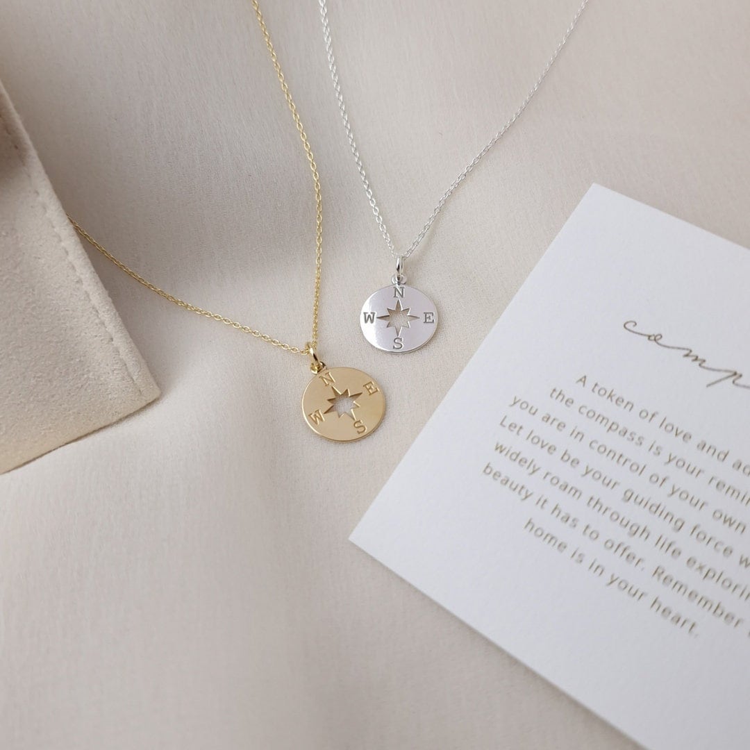 Compass Necklace Compass Jewellery Necklaces for Women Bridesmaid Gift Gift for Her Birthday Gift Dainty Necklace Etsy