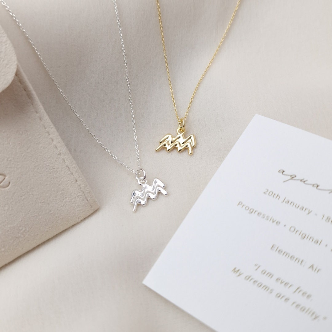 Aquarius sign necklace discount