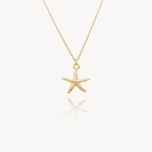 18k Gold Plated Starfish Necklace For Women, Dainty Gold Necklace, Minimalist Starfish Jewellery, Pendant Necklace, Gifts For Women