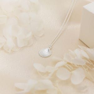 Sterling Silver Seashell Necklace For Women, Dainty Silver Necklace, Minimalist Seashell Jewellery, Pendant Necklace, Gifts For Women