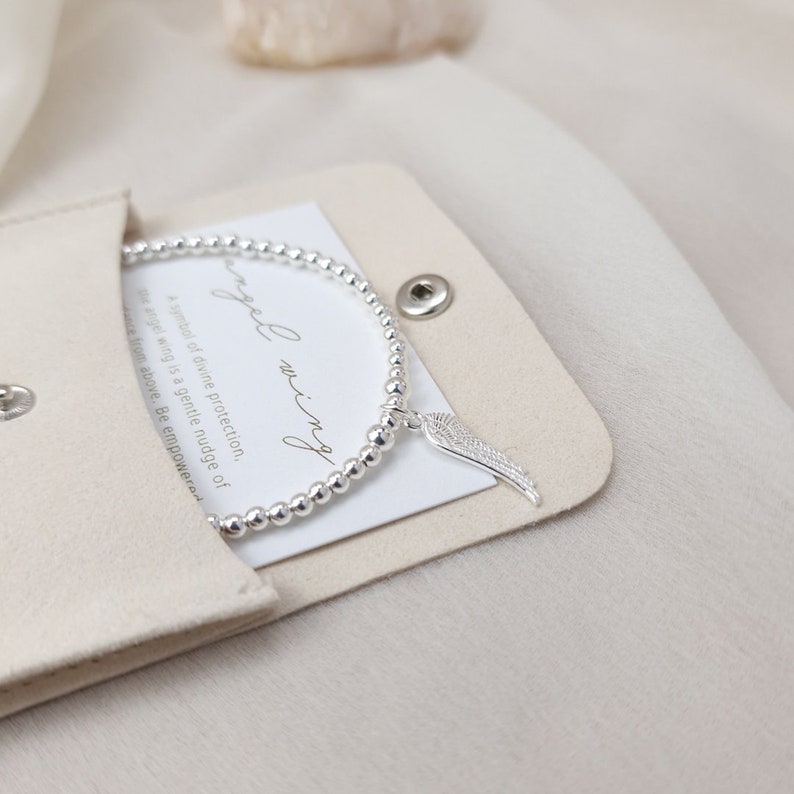 Sterling Silver Angel Wing Bracelet Friendship Bracelet Best Etsy