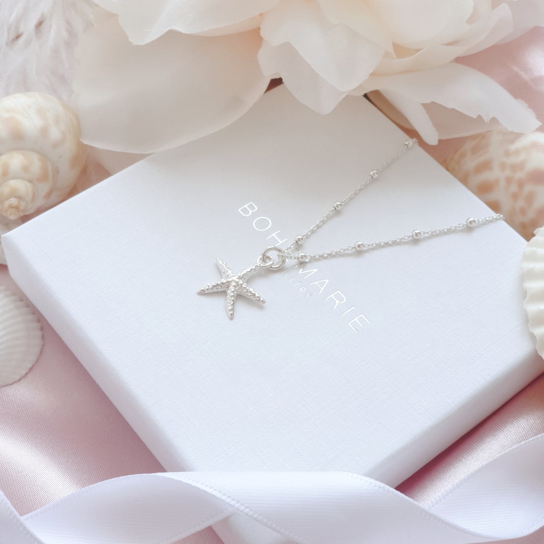 Sterling Silver Starfish Necklace, Necklaces for Women, Layering Necklaces, Minimalist Necklace ...