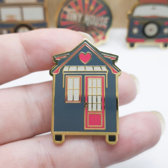 Gold - Van Pin celebrating Van Life Enamel Pin / Lapel Pin Minimalist Movement Simple Living Tiny House Living