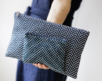 Sashiko Zip Purse Sewing Pattern, Japanese Embroidery Design (Digital Download)