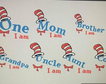 dr.seuss one AND  FAMILY i am svg