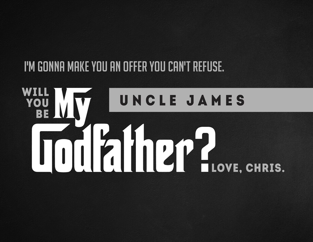 Will You Be My Godfather,will You Be My Godfather Card,will You Be My