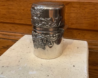 Reduced Antique, Rare, “DERBY SILVER COMPANY “ Domed, Lidded, Hinged Canister, #63