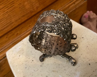 Reduced Rare, Antique “Unknown Maker” Silver Plate, REPOUSSE NAPKIN RING Holder