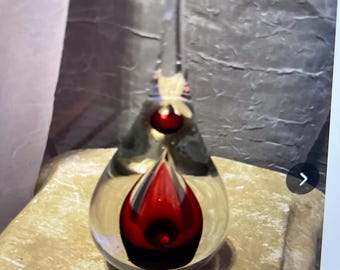 MARIAN PYRCAK, Teardrop Art Glass, PAPERWEIGHT, Artist Signed, 1970S