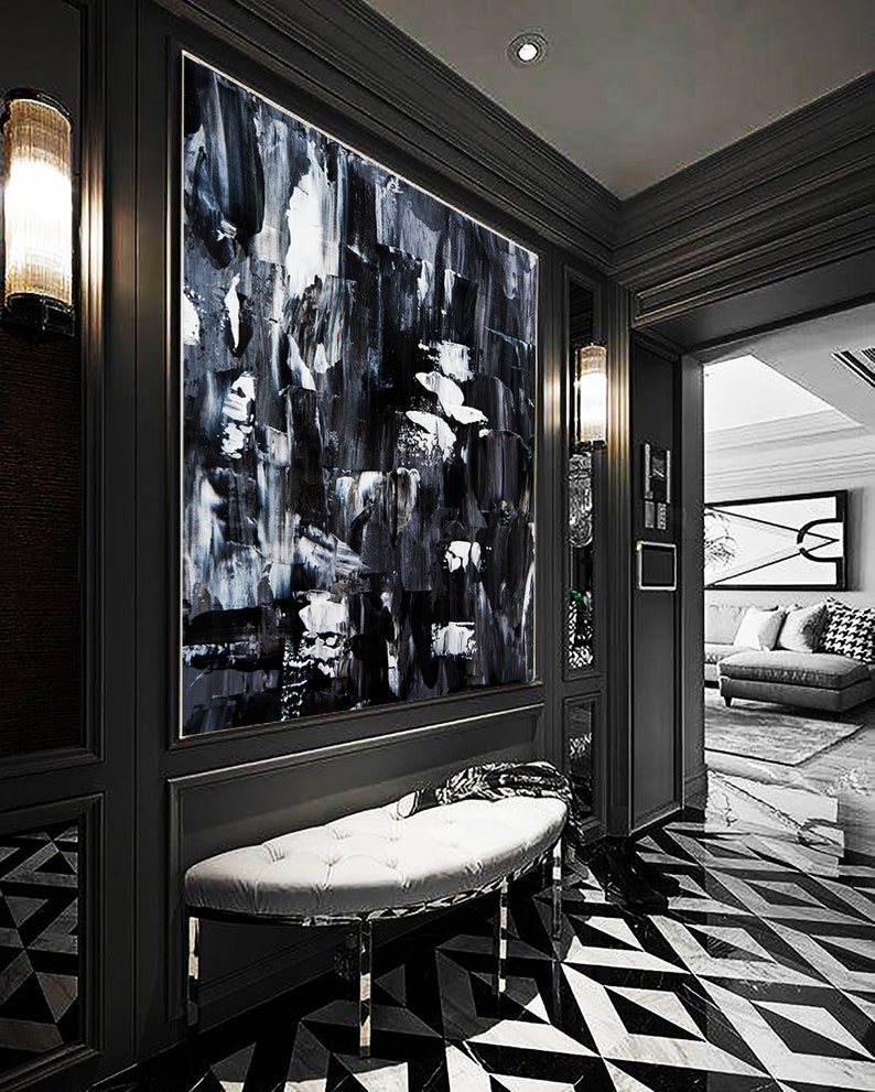 Modern wall art for men Black art for men room and mens Etsy