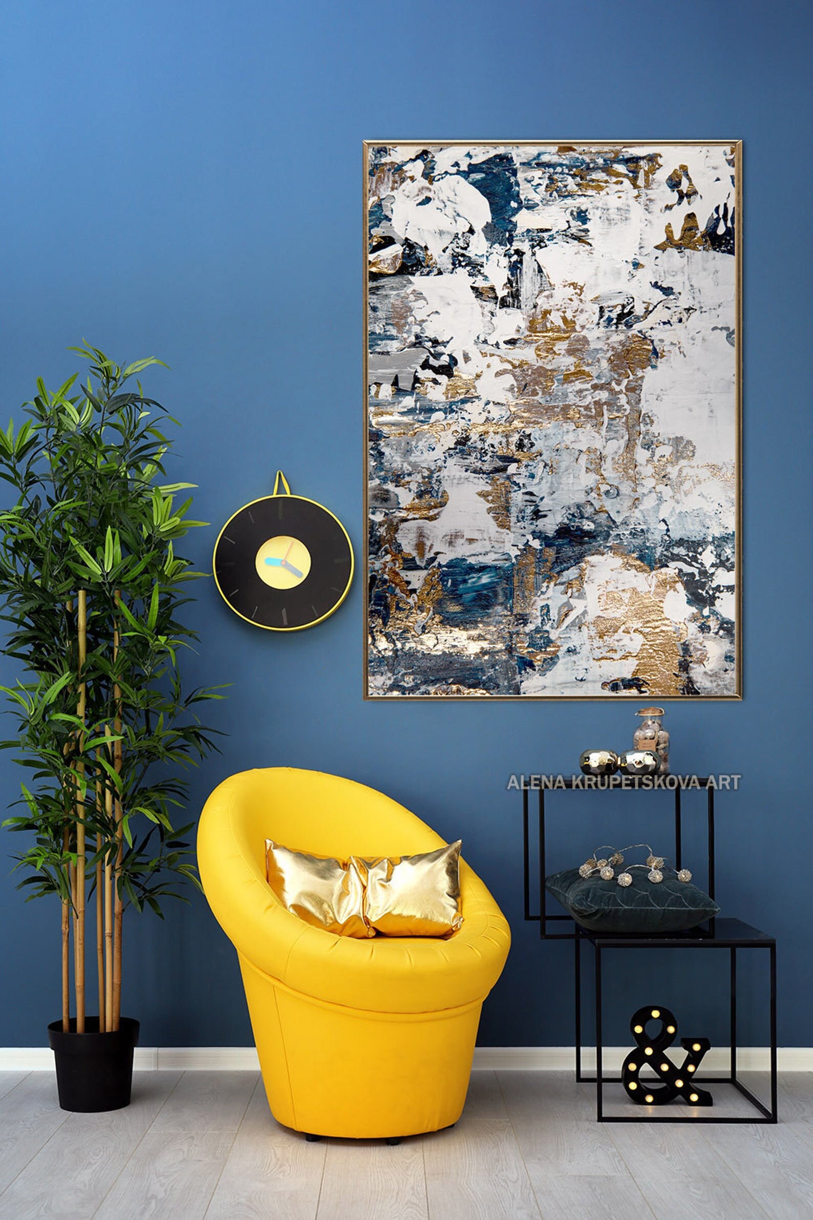 Gray and Gold Art for Stylish Home Decor Abstract Artsy Gold Etsy
