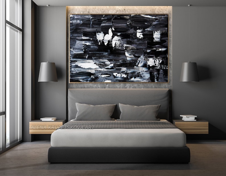 Modern wall art for men Black art for men room and mens Etsy