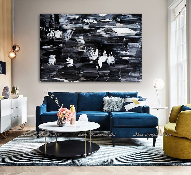 Modern wall art for men Black art for men room and mens | Etsy