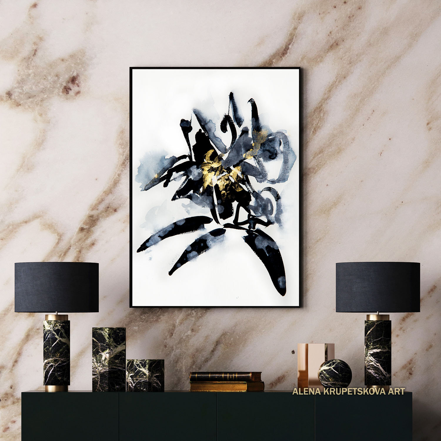 Large oversized wall art black and white Vertical wall art Etsy