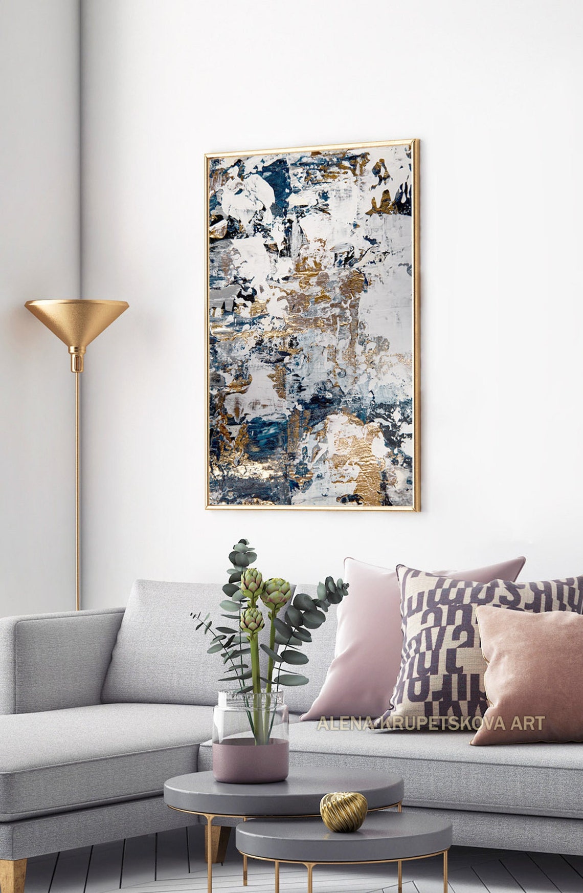 Gray and Gold Art for Stylish Home Decor Abstract Artsy Gold Etsy